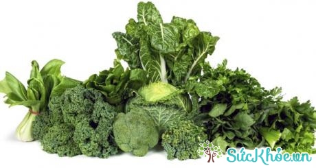 Các loại rau có lá xanh đậm là thực phẩm dễ thụ thai