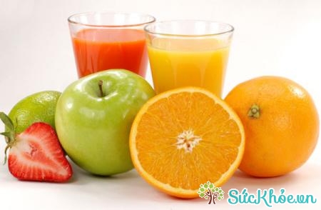 Các loại nước ép hoa quả hoặc rau xanh giúp tăng cường năng lượng