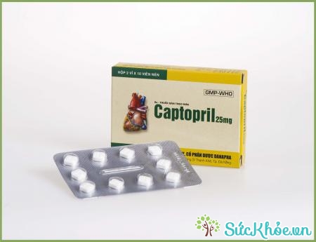 Thuốc Captopril điều trị tăng huyết áp, suy tim, sau nhồi máu cơ tim