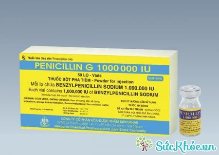 Penicillin G 1.000.000IU là thuốc điều trị nhiễm khuẩn với Penicillin G
