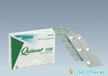Quincef 125 (viên bao phim) điều trị nhiễm trùng do vi khuẩn nhạy cảm