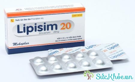 Thuốc Lipisim 20 điều trị chứng tăng cholesterol, xơ vữa động mạch