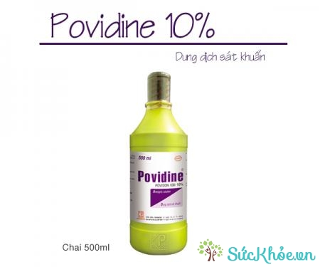 Dung dịch sát khuẩn Povidine 10% (500ml) dùng để tẩy và sát trùng vùng da lành hoặc các vết thương, các vết viêm da không rỉ nước.