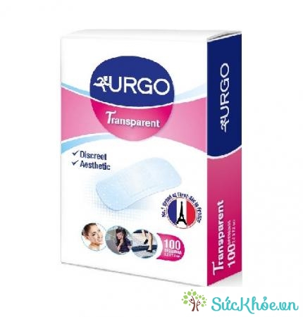 Băng cá nhân trong Urgo Transparent 100 gạc không dính vào vết thương, không gây đau khi thay băng