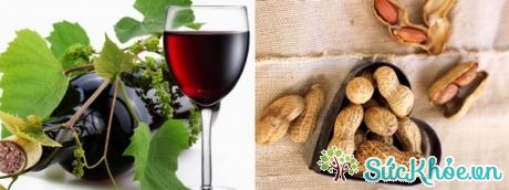 Rượu vang đỏ và đậu phộng là những thực phẩm nên kết hợp với nhau tốt cho tim mạch