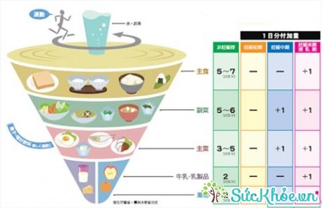 Tháp dinh dưỡng cho phụ nữ mang bầu được áp dụng ở Nhật