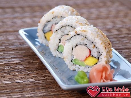 Sushi Nhật thường chứa rất ít calorie.