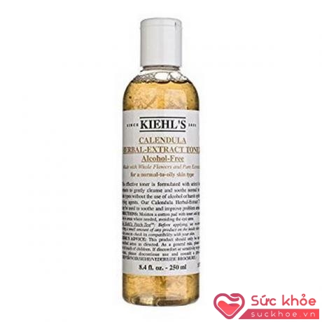 Kiehl's Calendula Herbal Extract Alcohol-Free: Toner chứa chiết xuất hoa cúc và các loại thảo dược, không chứa cồn, có khả năng làm dịu các làn da nhạy cảm.