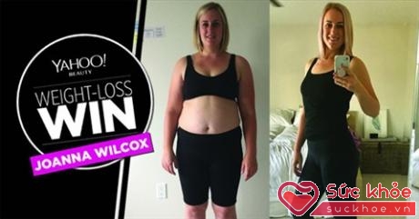 Joanna Wilcox trước và sau khi giảm cân.