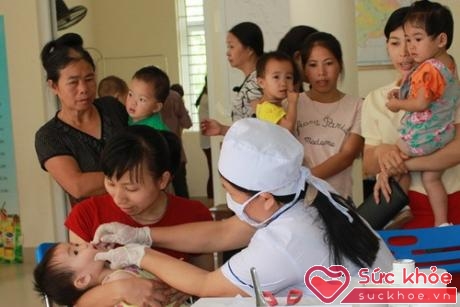 Trẻ em uống vitamin A mỗi 6 tháng tại trạm y tế xã/phường.