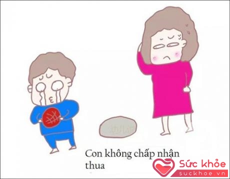 Con bắt đầu cáu kỉnh khi thua mẹ trong trò chơi bóng.