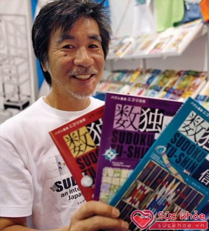 Cha đẻ trò chơi Sudoku người Nhật Maki Kaji đang quảng cáo Sudoku tại Mỹ