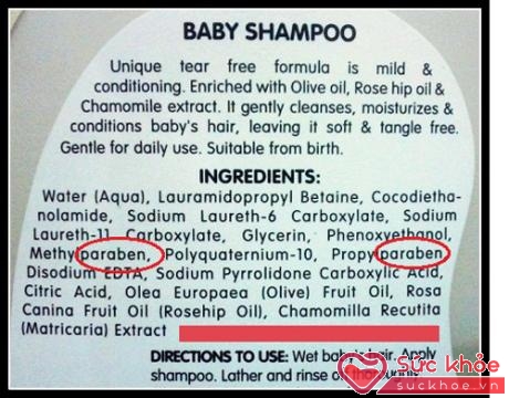 Hóa chất độc hại paraben rất hay xuất hiện trong các loại xà phòng, sữa tắm, dầu gội đầu, sữa dưỡng ẩm dành cho trẻ nhỏ