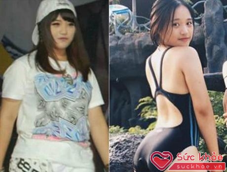 Phương Trang trước và sau khi giảm cân.