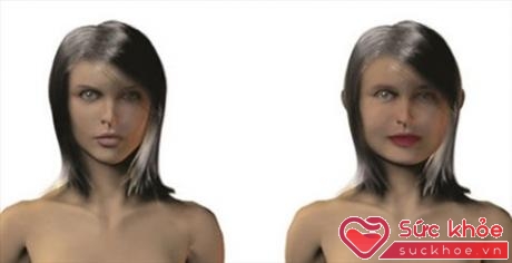 Mô phỏng gương mặt của Gao trước và sau khi nhai kẹo cao su liên tục