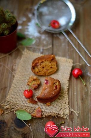 Bánh muffin cherry tươi ngon có vị ngọt vừa miệng nên phù hợp với bất cứ ai