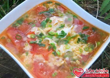 Canh cà chua với trứng