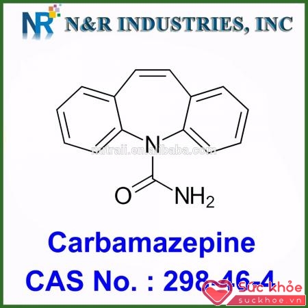 Cấu trúc phân tử Carbamazepin.