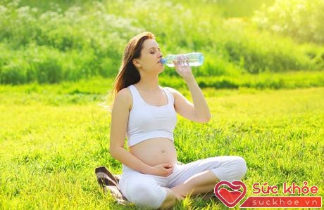 Uống nhiều nước giúp mẹ bầu cảm thấy dễ chịu hơn trong những ngày nóng