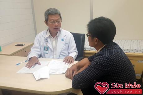 ThS BS Võ Ngọc Quốc Minh đang khám cho bệnh nhân