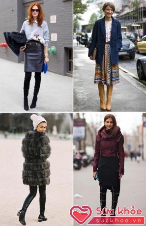 Mặc váy trùm boot là phong cách hot trend của mùa đông năm nay