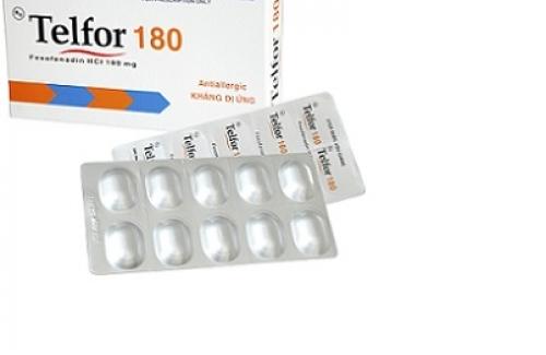 Telfor 180 - Thông tin về thuốc, liều dùng và các tác dụng không mong muốn
