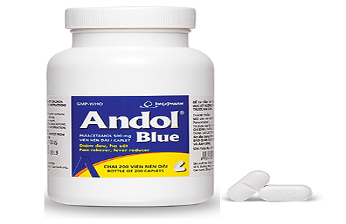 Andol Blue - Thuốc có công dụng giảm đau, hạ sốt từ nhẹ đến vừa