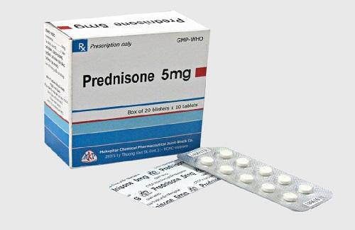 Prednisone 5mg - Thuốc có tác dụng chống viêm và ức chế miễn dịch
