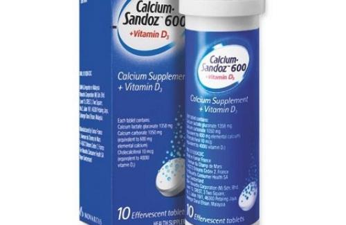 Calcium Sandoz 600 + Vitamin D3 và một số thông tin cơ bản