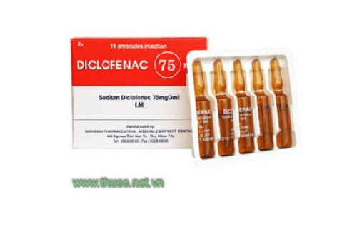 Diclofenac 75mg/3ml (ống thuốc tiêm - công ty Dược phẩm TW 1 - Pharbaco)