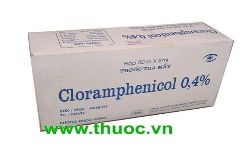 Cloramphenicol 0.4% 8ml (thuốc nhỏ mắt - công ty dược phẩm Hà Nội)