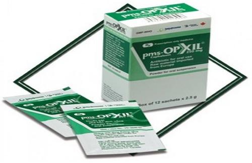 pms - Opxil 250 mg (thuốc cốm pha hỗn dịch uống) và một số thông tin thuốc