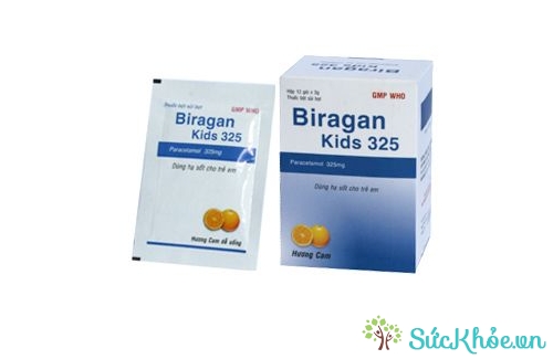 Biragan kids 325 có tác dụng hạ sốt giảm đau hiệu quả