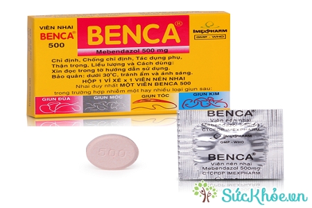 Benca là thuốc dùng điều trị các trường hợp nhiễm giun