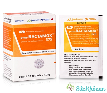 Thuốc pms-Bactamox 375 điều trị nhiễm khuẩn do vi khuẩn nhạy cảm gây ra