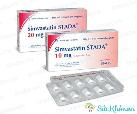 Thuốc Simvastatin Stada 10/20mg điều trị tăng cholesterol huyết nguyên phát