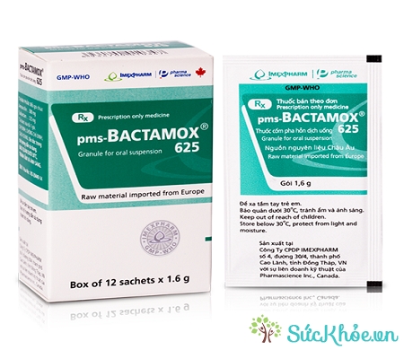 Thuốc pms-Bactamox 625 điều trị nhiễm khuẩn do các vi khuẩn nhạy cảm 