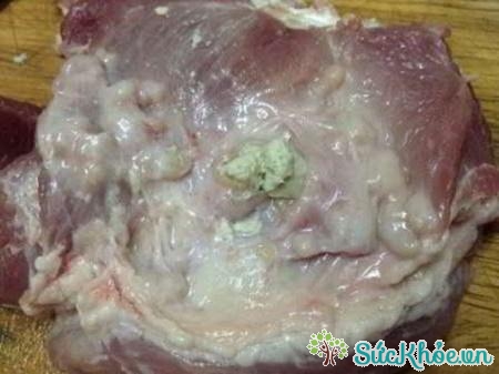 Hình ảnh miếng thịt lợn bị nhiễm bệnh lợn gạo