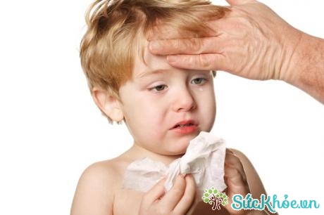 Bệnh viêm xoang ở trẻ nhỏ có triệu chứng là sốt nhẹ và chảy nước mũi